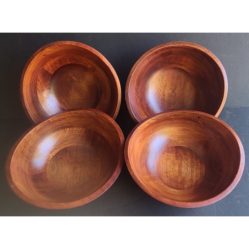Lipper Int. Cherry Finished Wavy Rim Beechwood Serving Bowl Fruits Salads 7.5"